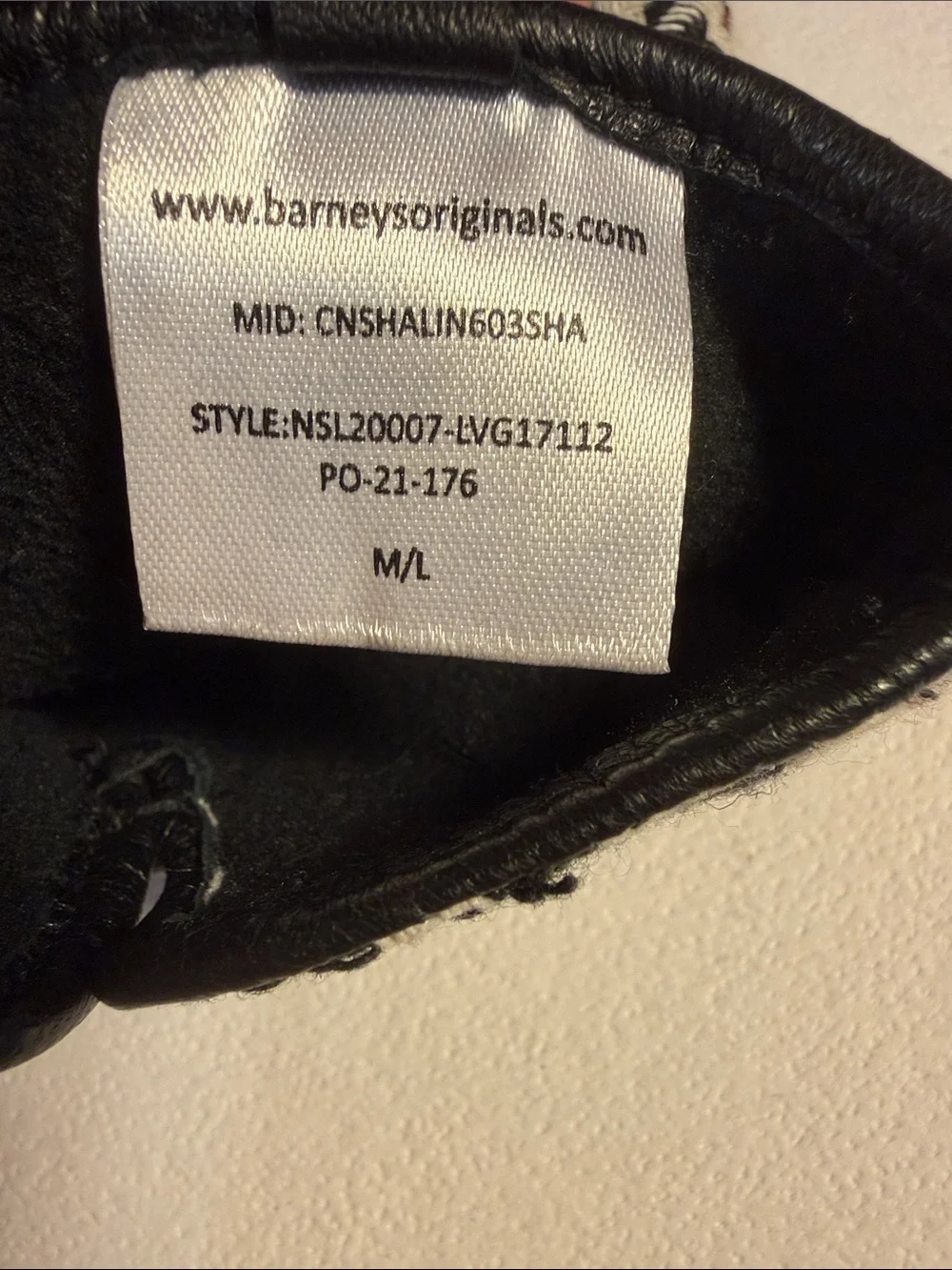 Barneys Originals Black Leather Gloves with Houndstooth and bows